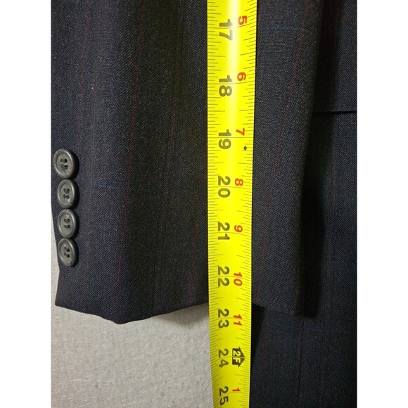 Britches of Georgetowne Blazer Jacket 40R Wool Charcoal Pinstripe Coat - Picture 7 of 13